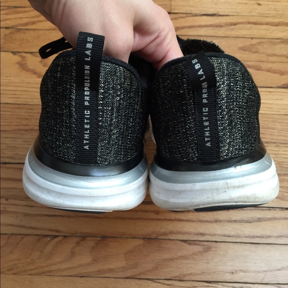 APL Techloom Pro Black Gold Metallic Sneakers - Picture 6 of 8